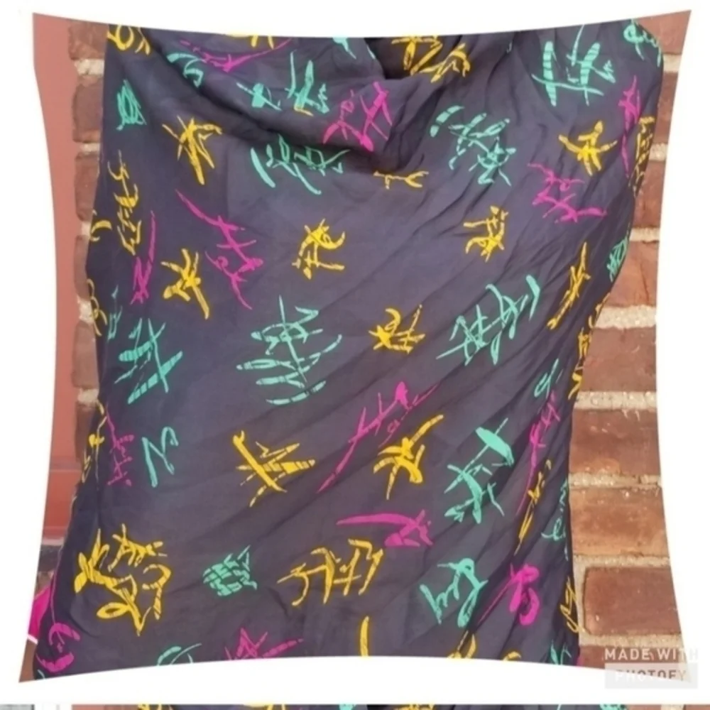 Vintage Modernist  silk‎ scarf